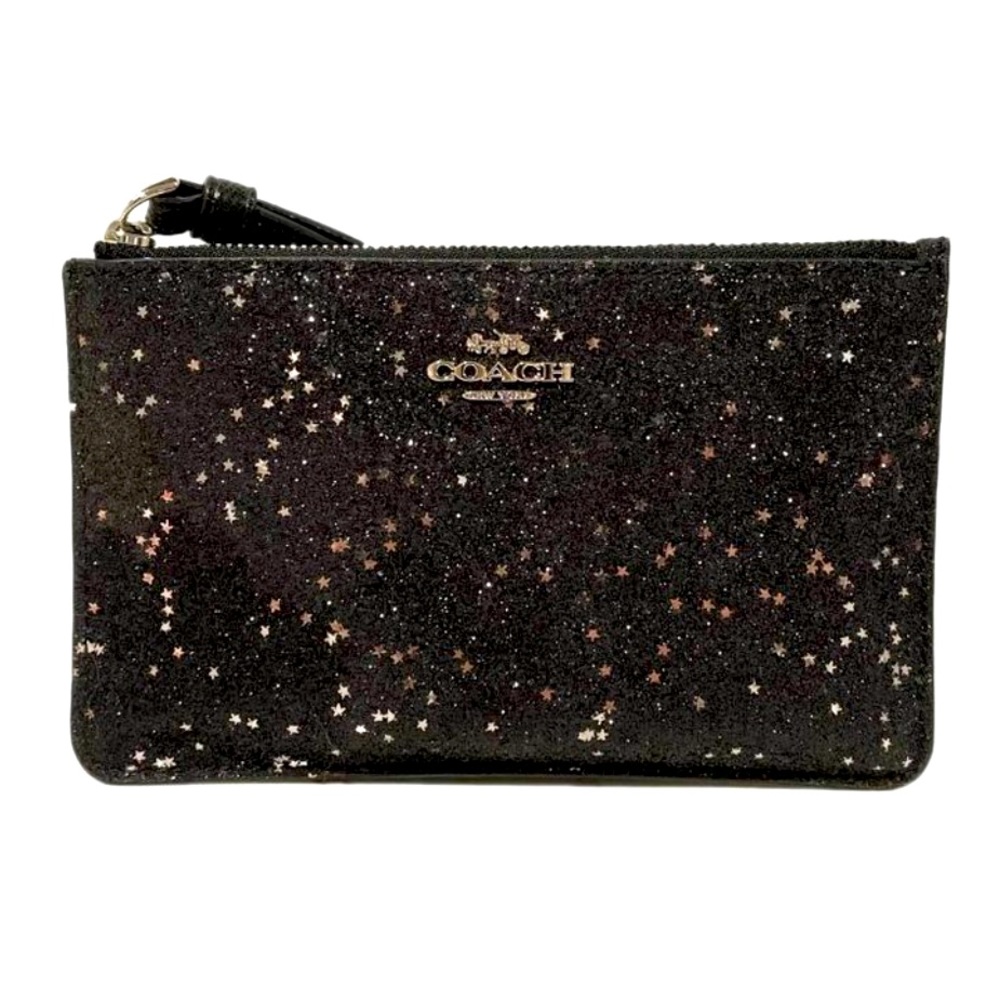 COACH Star Glitter Wristlet/Small Clutch in Silver/Black - NWOT